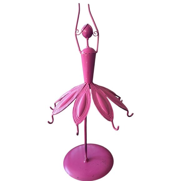 Metal Ballerina Jewelry Organizer Stand Decor Pink - Picture 2 of 5